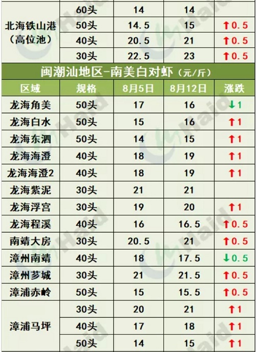 虾价行情 | 市场缺大虾！多地虾价仍在上涨！8月12日全国最新塘头价