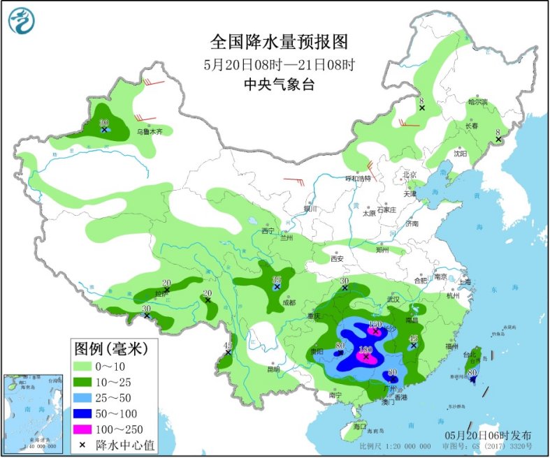 南方暴雨来势凶猛 湘赣闽桂粤雨势激烈