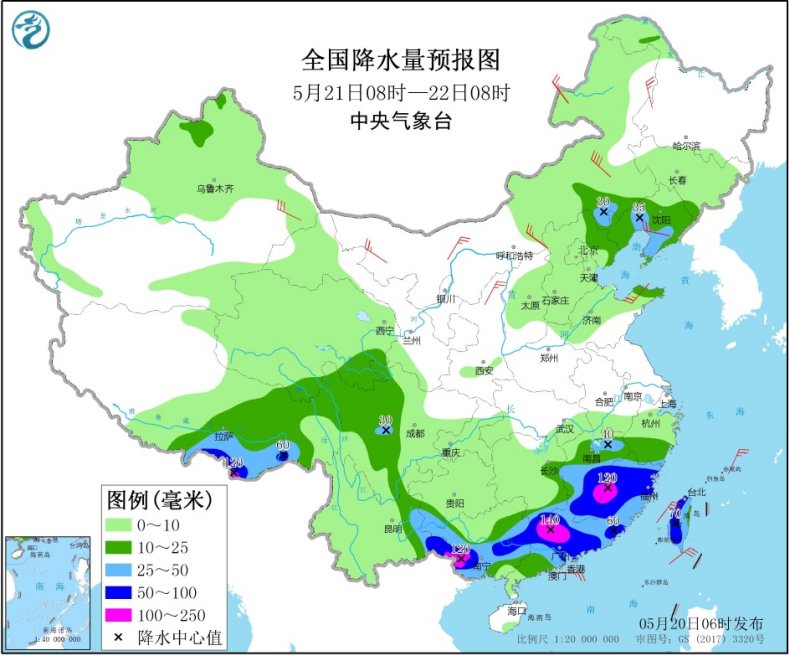 南方暴雨来势凶猛 湘赣闽桂粤雨势激烈