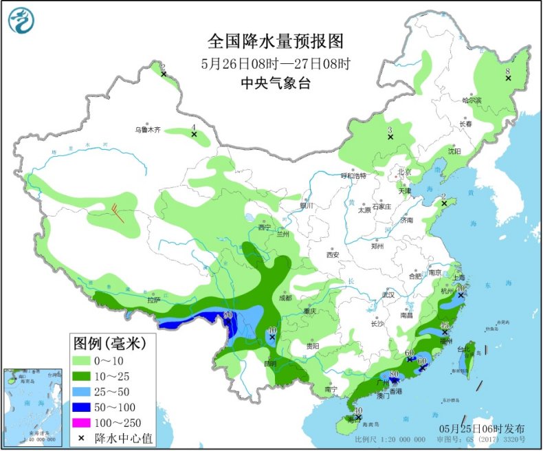 暴雨蓝色预警高挂： 江西福建广东广西等地雨势强劲