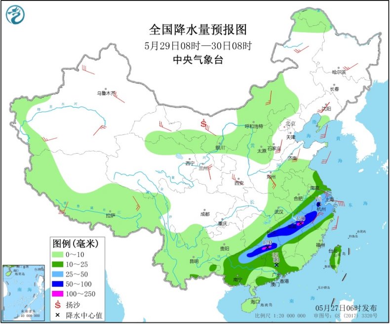 云南西部等地仍有较强降水 北方地区多大风天气