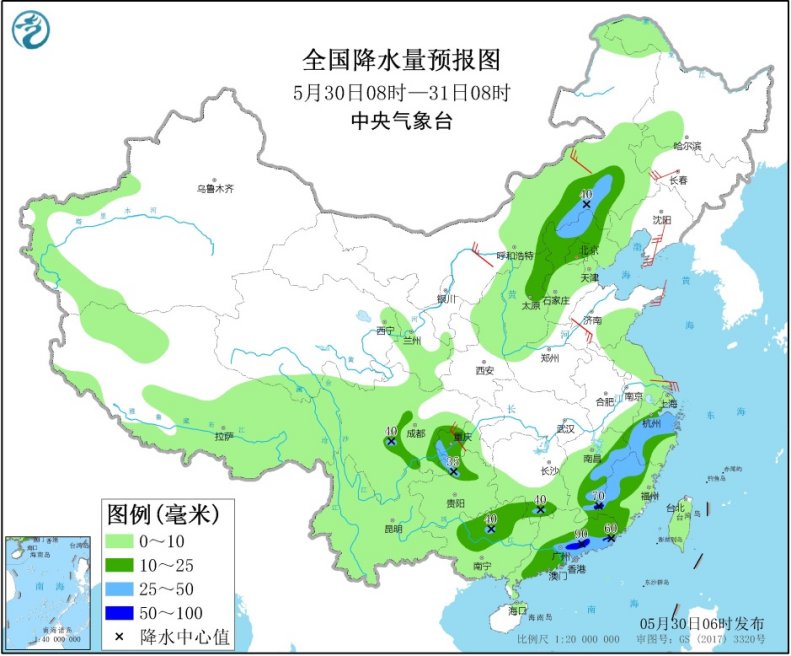 江南华南等地仍有较强降水 冷空气继续影响北方地区