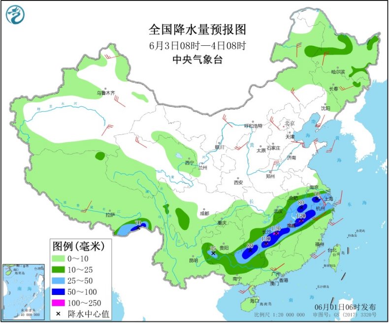 华南等地有较强降水 华北等地有强对流天气