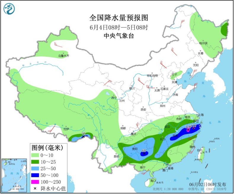 江南华南等地有较强降水 东北等地有强对流天气