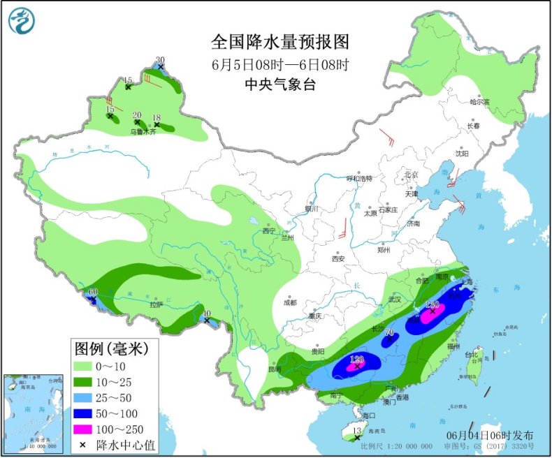 江南华南等地有持续性强降水 华北黄淮等地有持续性高温天气