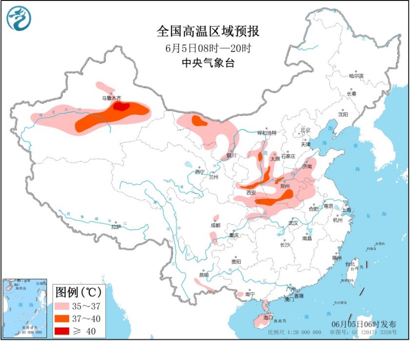 江南华南等地有持续性强降水 华北黄淮等地有持续性高温天气