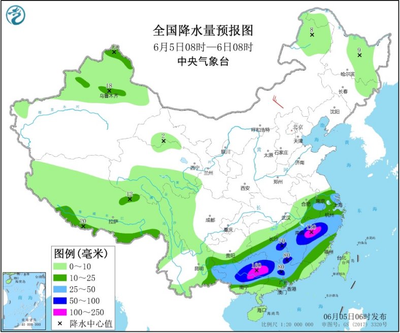 江南华南等地有持续性强降水 华北黄淮等地有持续性高温天气