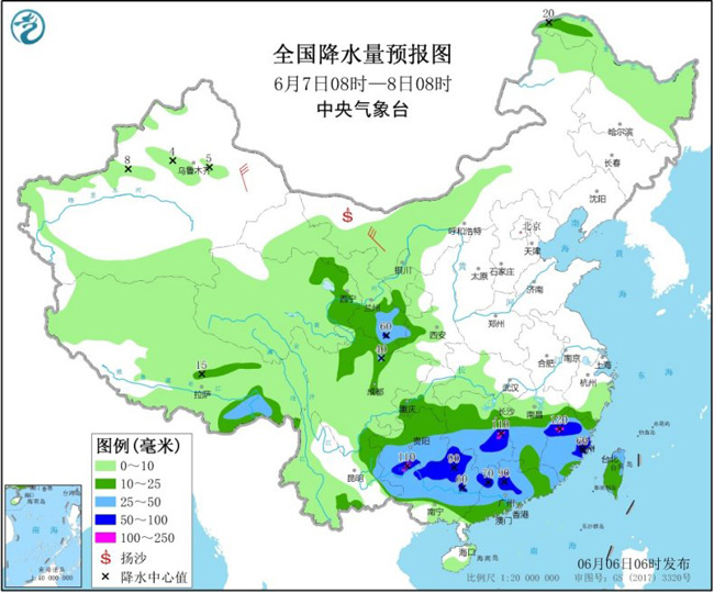 江南华南等地有持续性强降水 华北黄淮等地有持续性高温天气