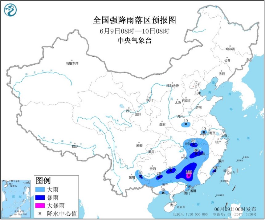 暴雨黄色预警持续 江南华南等地仍将有强降雨