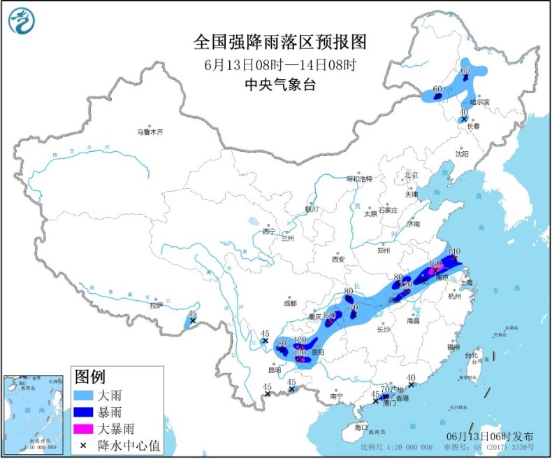 贵州江汉至沿淮一线有强降雨 东北地区华北将有强对流