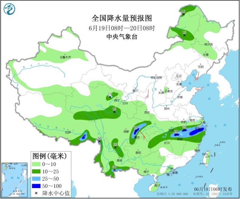 长江中下游地区将现持续性降雨 东北及青藏高原需警惕强对流