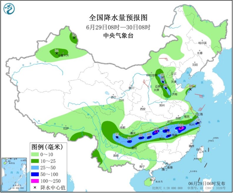 云贵至江南北部有强降雨 华北等地多对流性天气