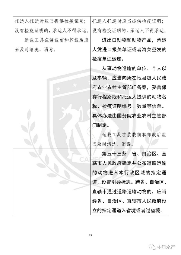 《中华人民共和国动物防疫法》修改前后对照表