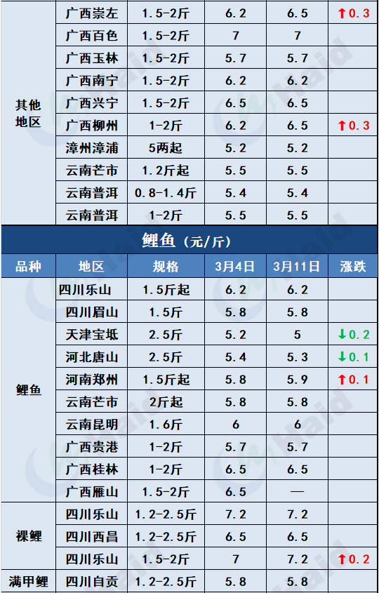 鱼价行情 | 加工厂抢鱼！罗非价格全线上涨，其他鱼怎么样呢？