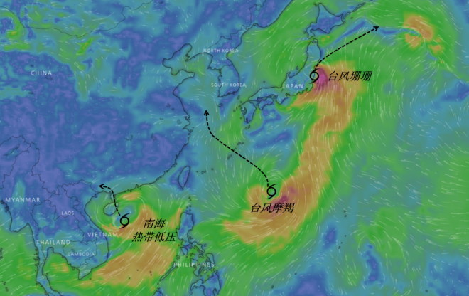 南海热带低压生成并将登陆海南，台风“摩羯”完成转向