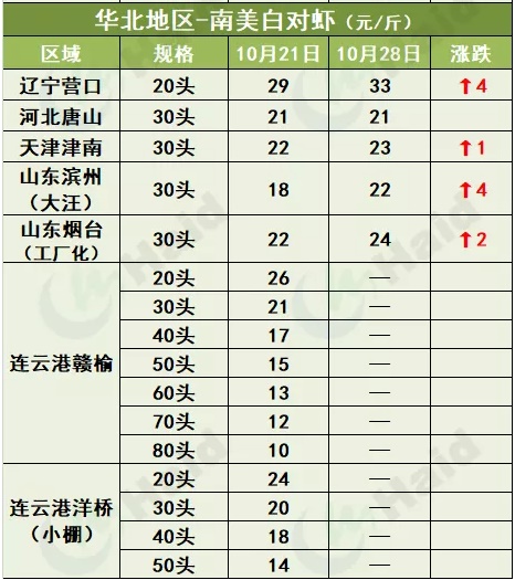 虾价行情 | 天气降温明显！虾价有“受冻”吗？10月28日全国最新塘头价