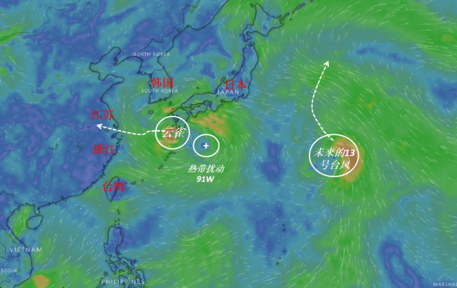 第12号台风“云雀”路径怪异，未来将登陆长三角