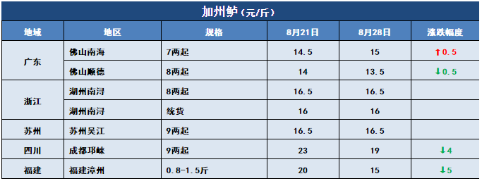 热水鱼，大批进军市场！特种鱼新鱼也开始上市！8月28日全国19种鱼类塘头价