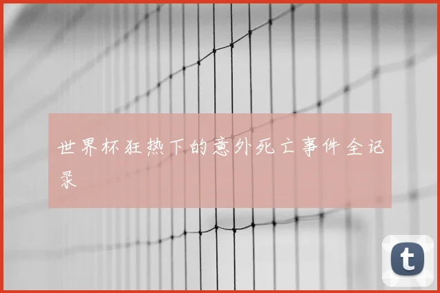 世界杯狂热下的意外死亡事件全记录